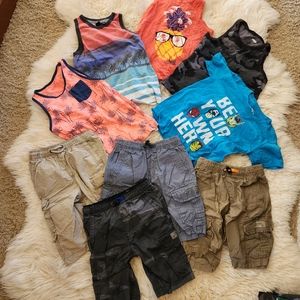Youth Lot of Shorts/Tops Shown Shorts are baggy Sz 5/6 and Tops are fitted 6/7